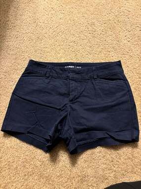 Old Navy Pixie Mid-Rise Navy Blue Chino Shorts Size 2